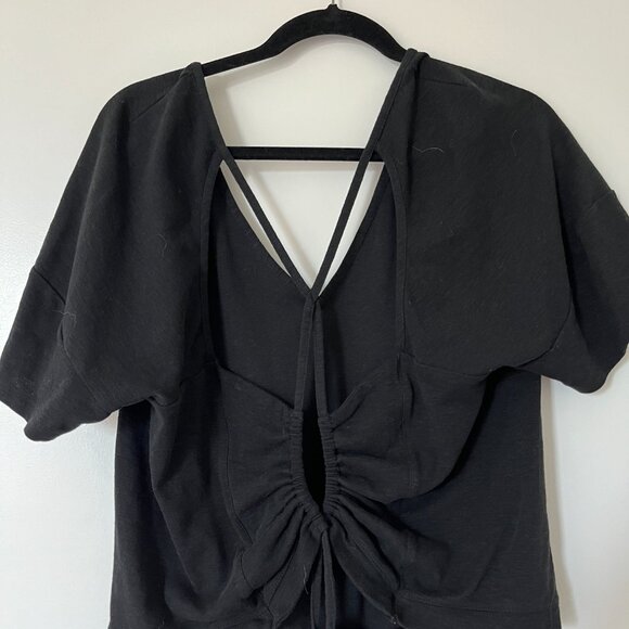 Tie Open Cross Back V-Neck Tee Banana Republic Factory - Picture 2 of 3